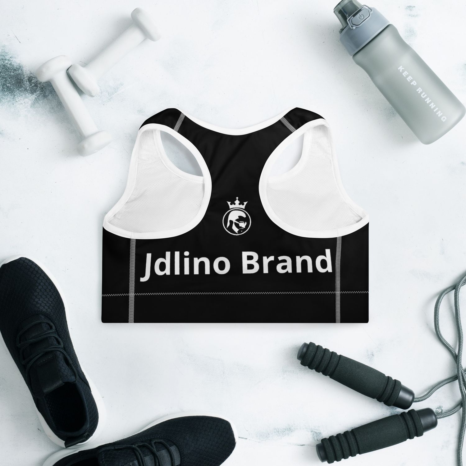 JdLino Brand B/W Padded Sports Bra