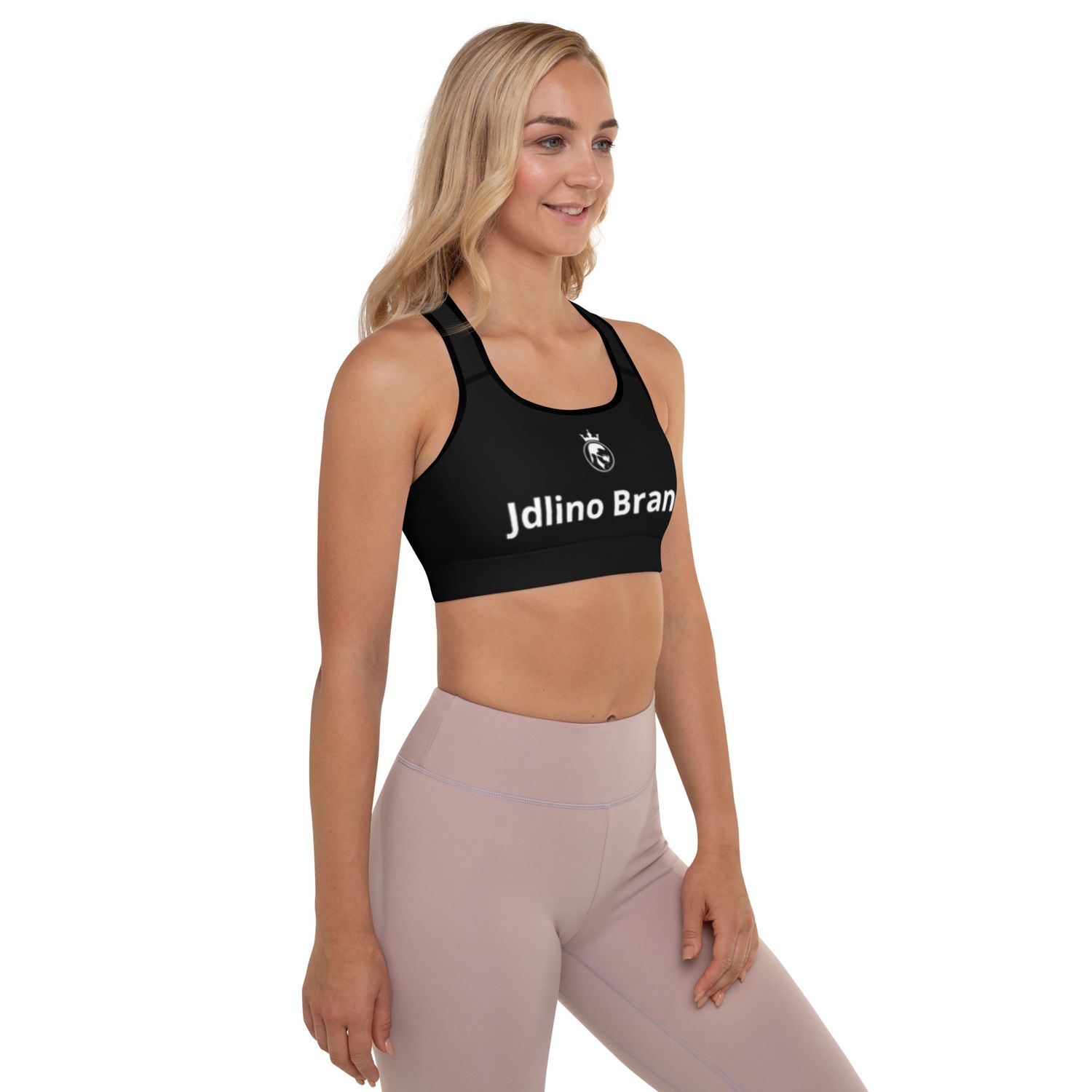 JdLino Brand B/W Padded Sports Bra