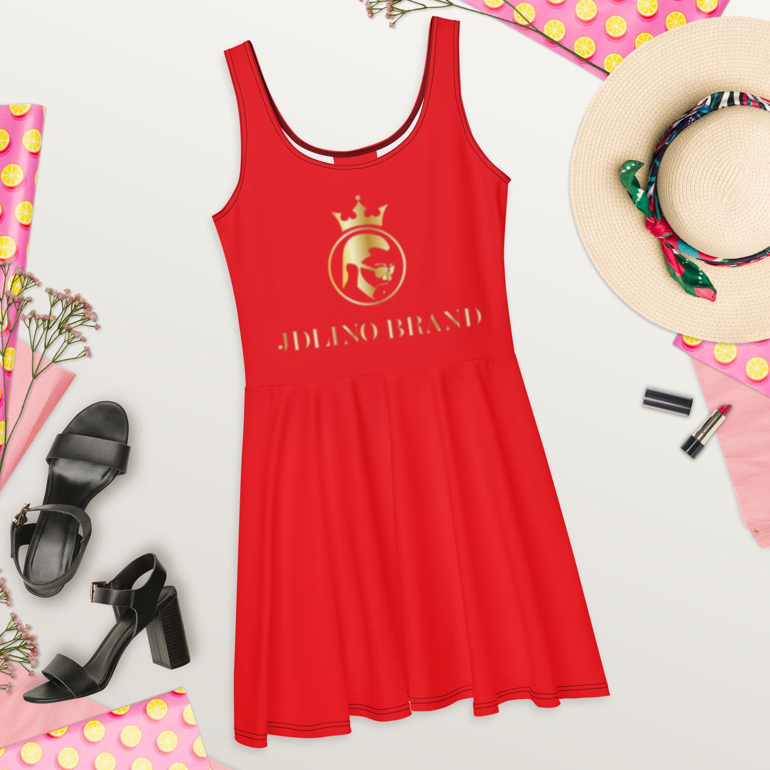 JdLino Brand R/G Skater Dress