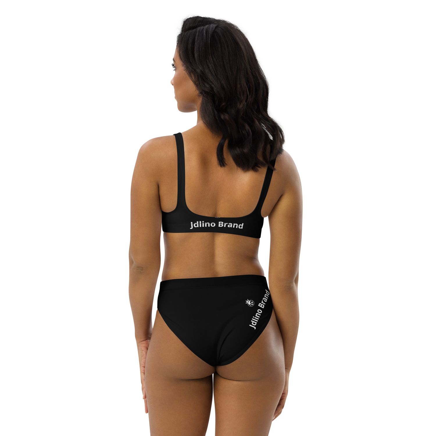 JdLino Brand B/W Recycled high-waisted bikini
