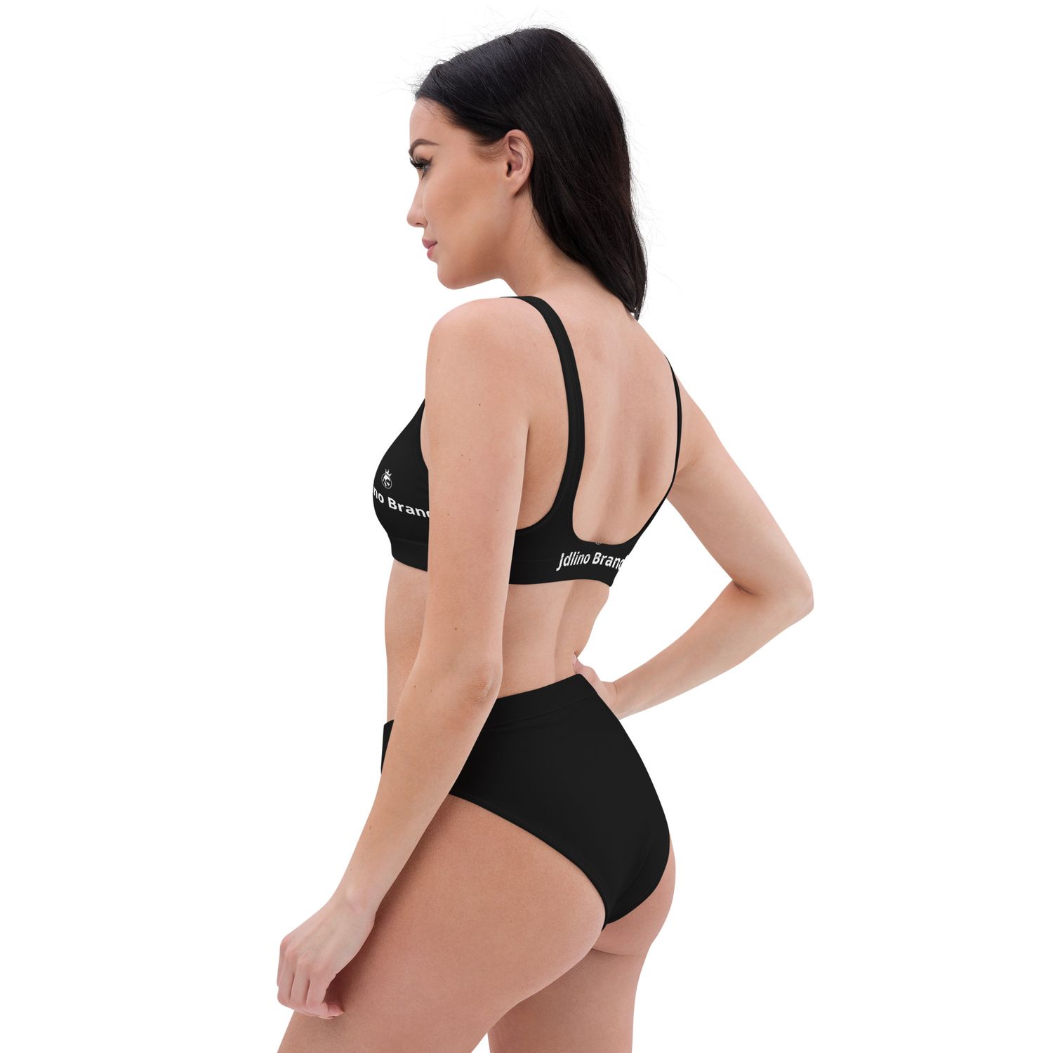 JdLino Brand B/W Recycled high-waisted bikini