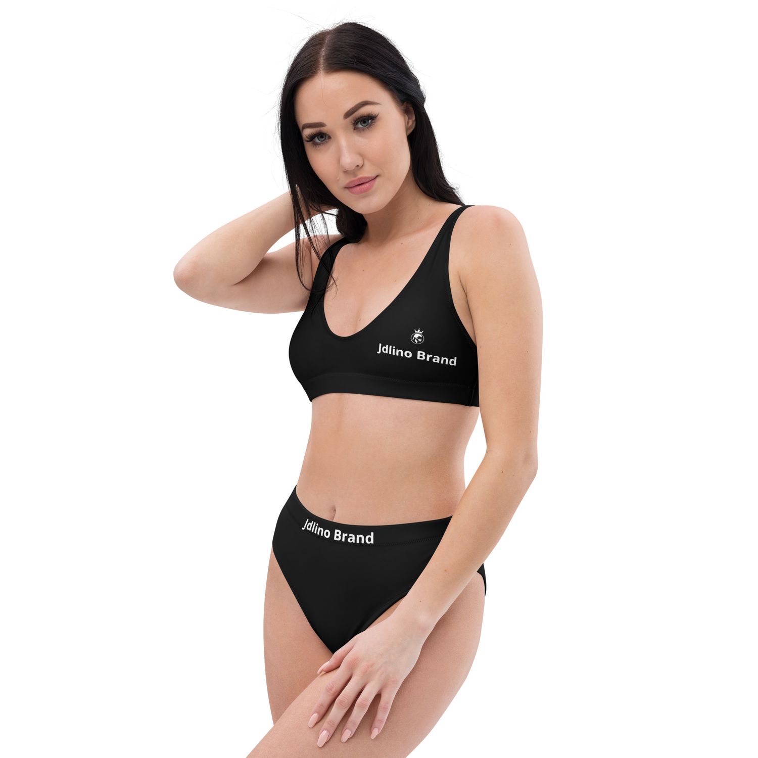 JdLino Brand B/W Recycled high-waisted bikini