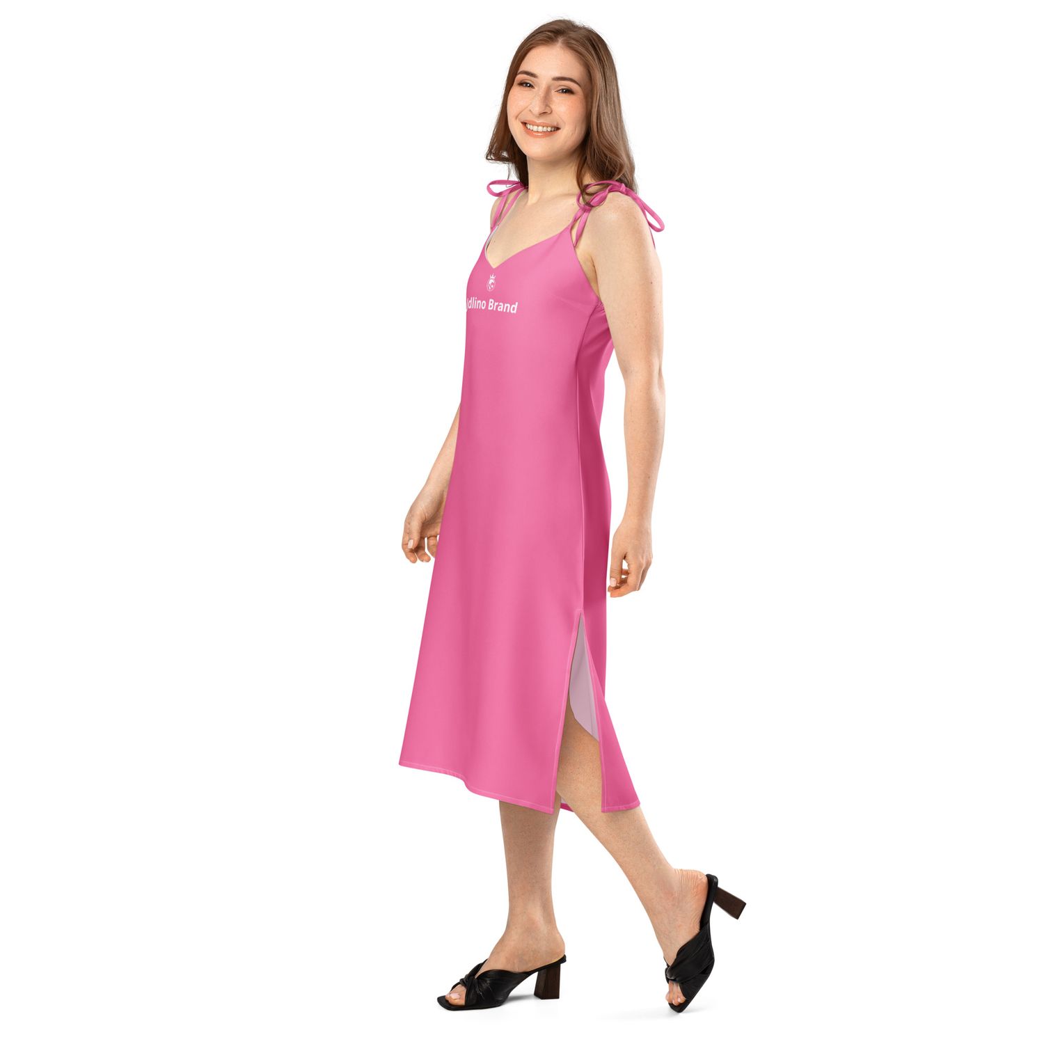 JdLino Brand P/W Tie-strap midi dress