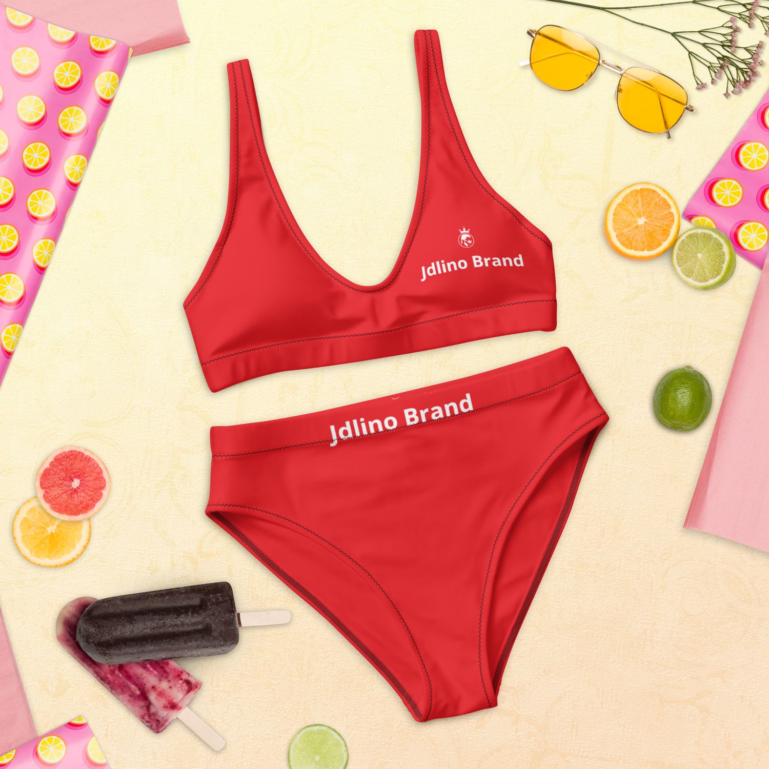 JdLino Brand R/W Recycled high-waisted bikini