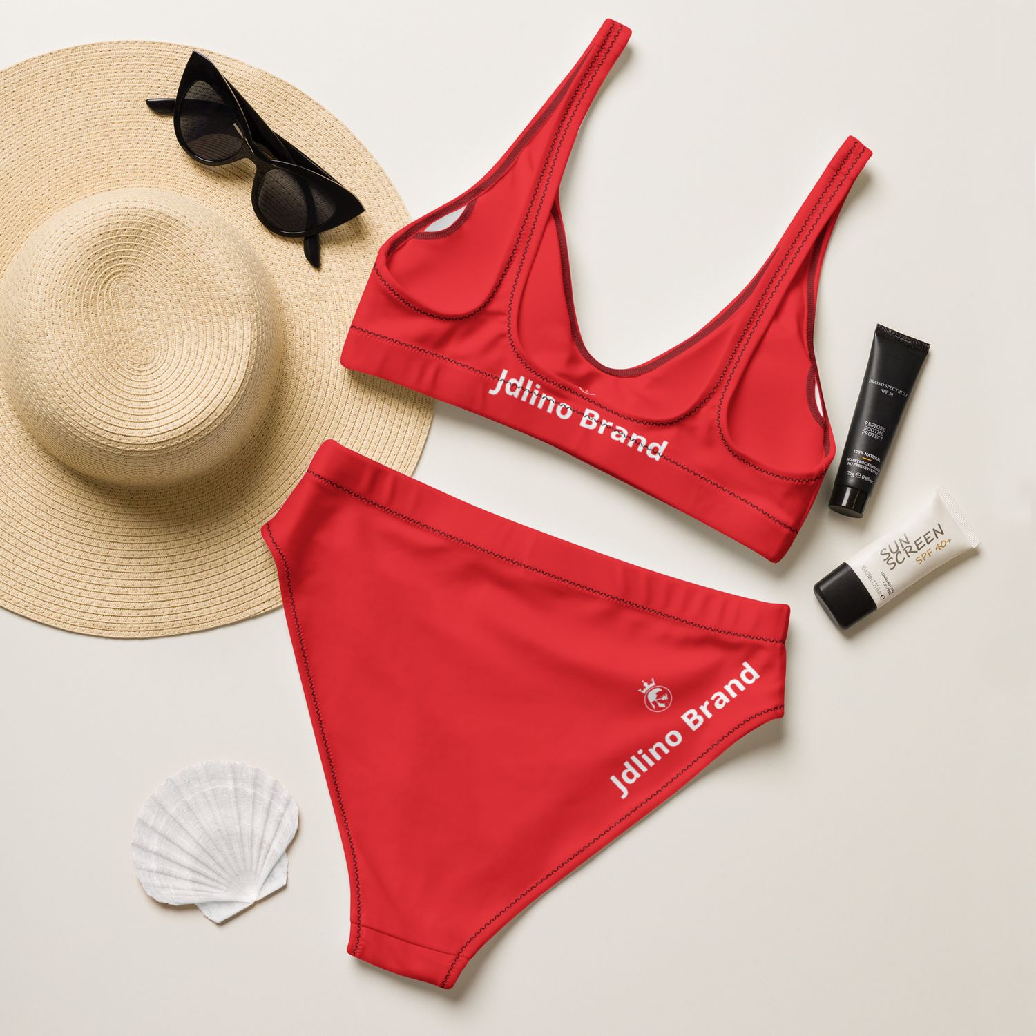 JdLino Brand R/W Recycled high-waisted bikini