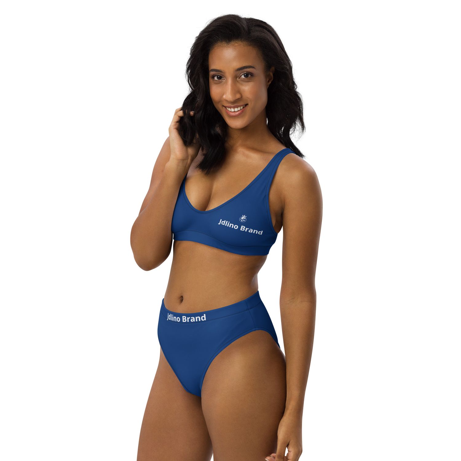JdLino Brand B/W Recycled high-waisted bikini