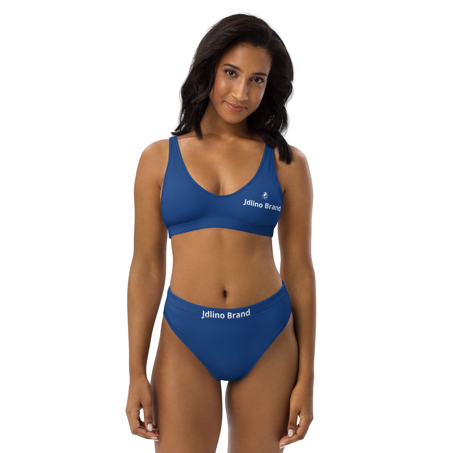 JdLino Brand B/W Recycled high-waisted bikini