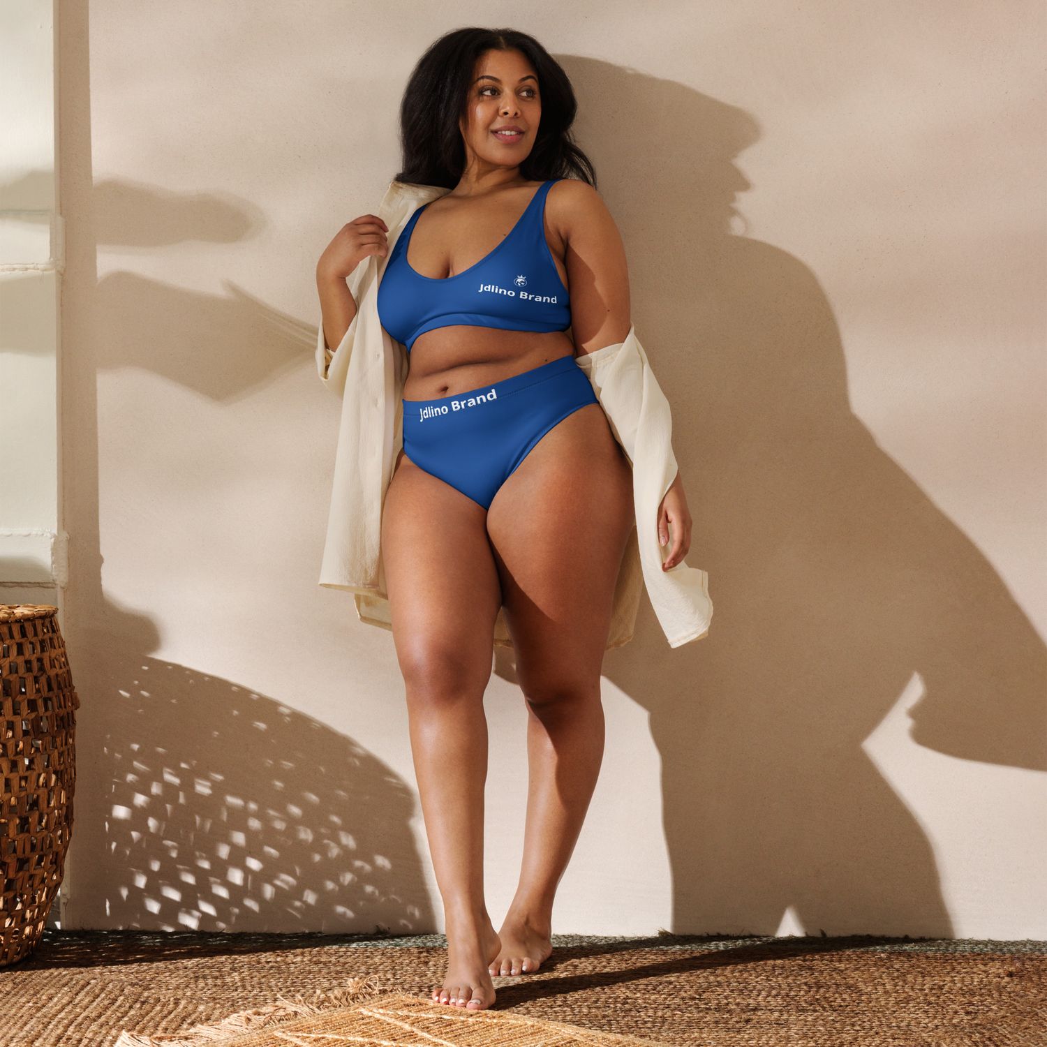 JdLino Brand B/W Recycled high-waisted bikini