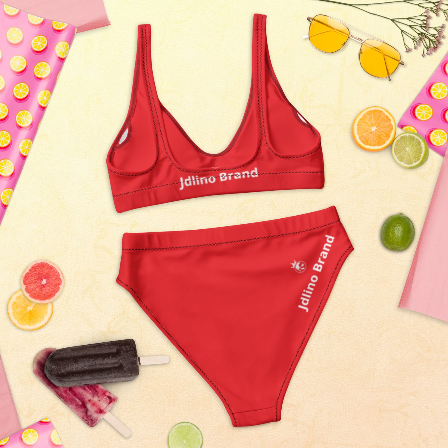 JdLino Brand R/W Recycled high-waisted bikini