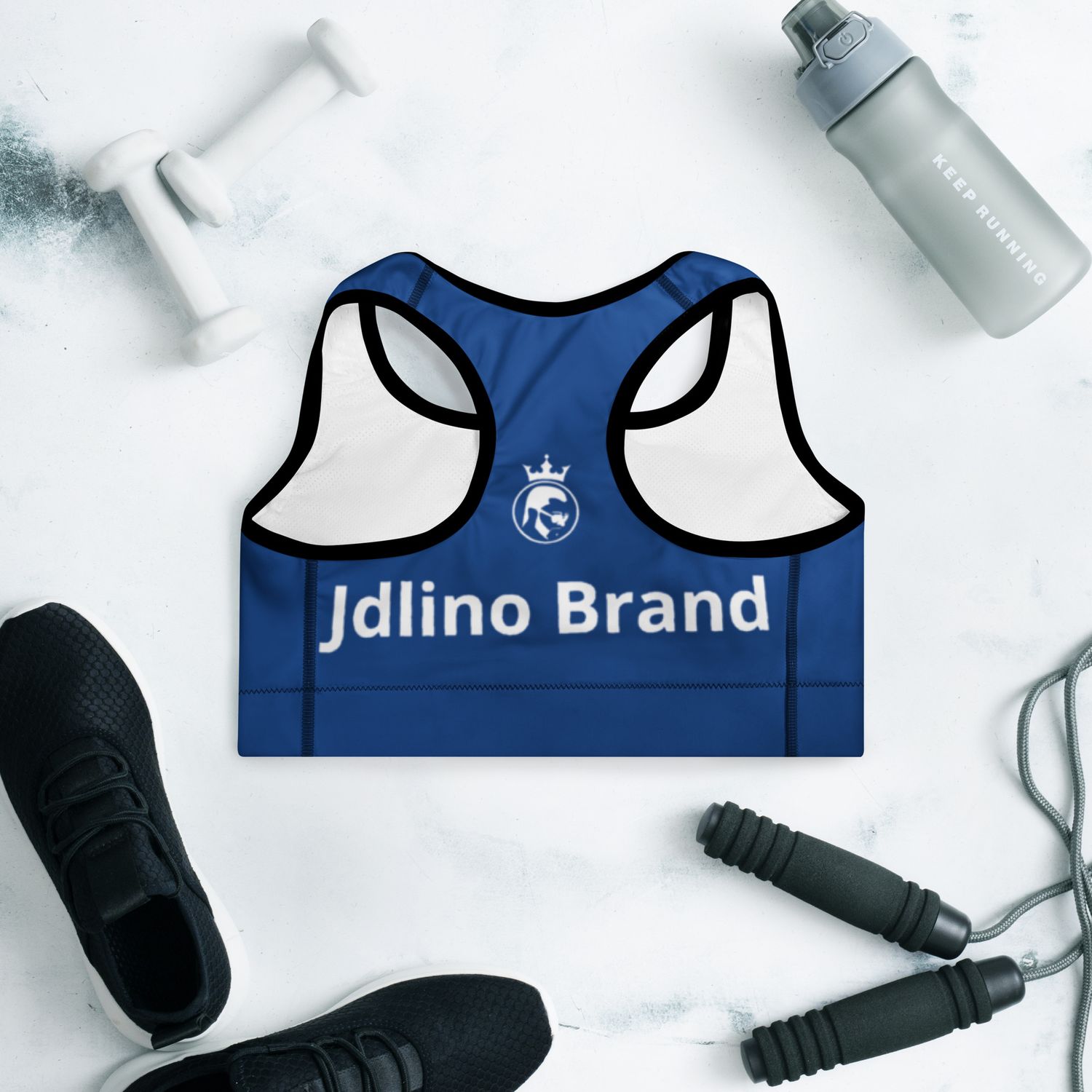 JdLino Brand B/W Padded Sports Bra