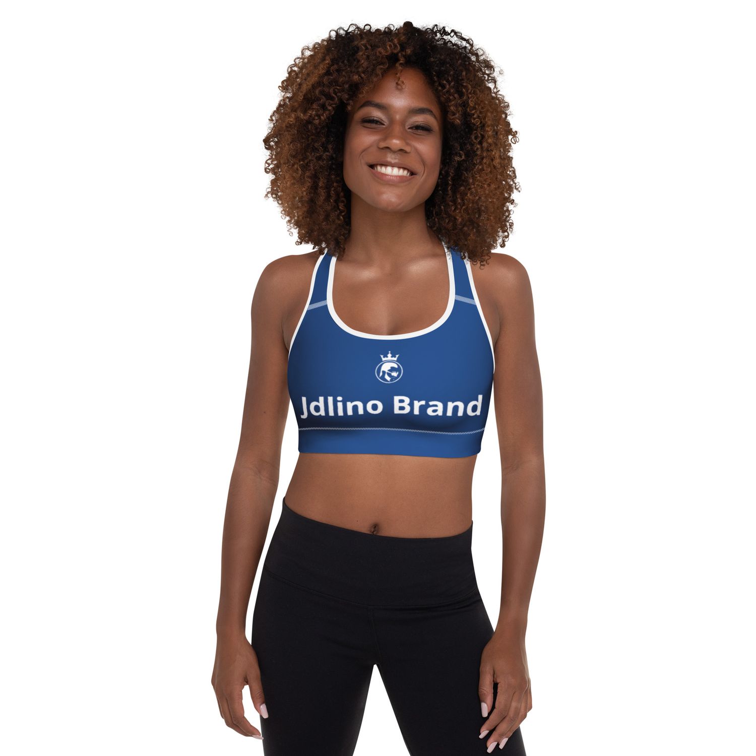 JdLino Brand B/W Padded Sports Bra