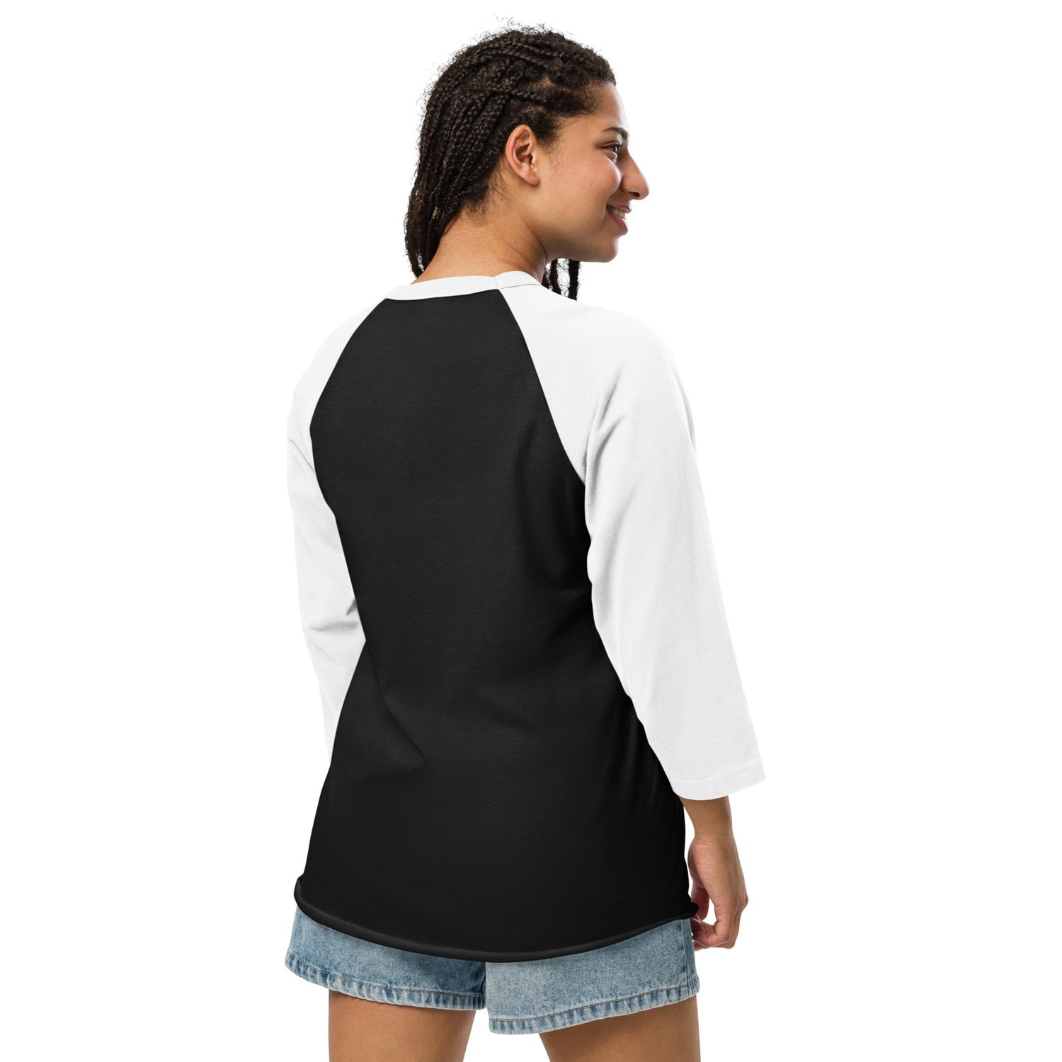 JdLino Brand B/W 3/4 sleeve raglan shirt