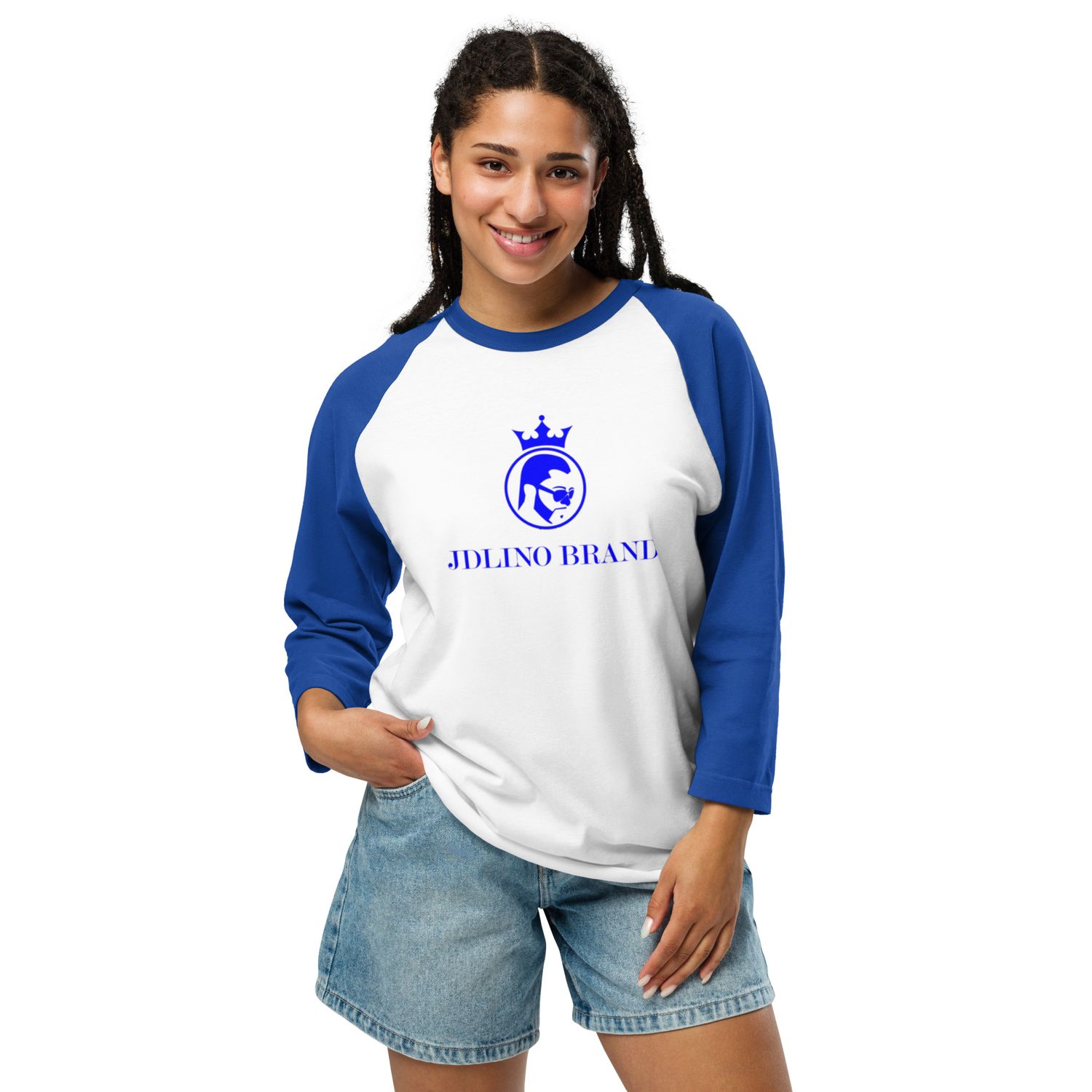 JdLino Brand B/W 3/4 sleeve raglan shirt