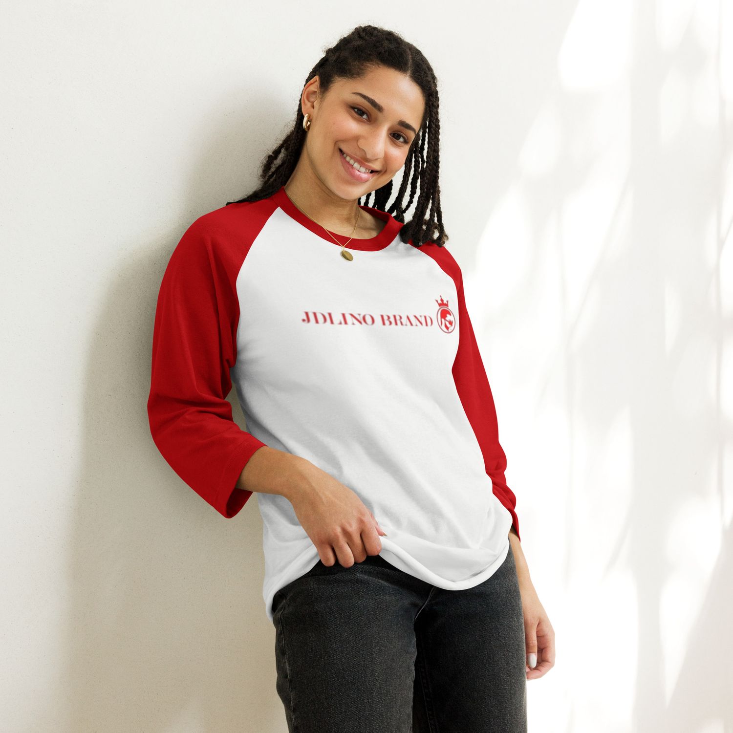 JdLino Brand R/W 3/4 sleeve raglan shirt