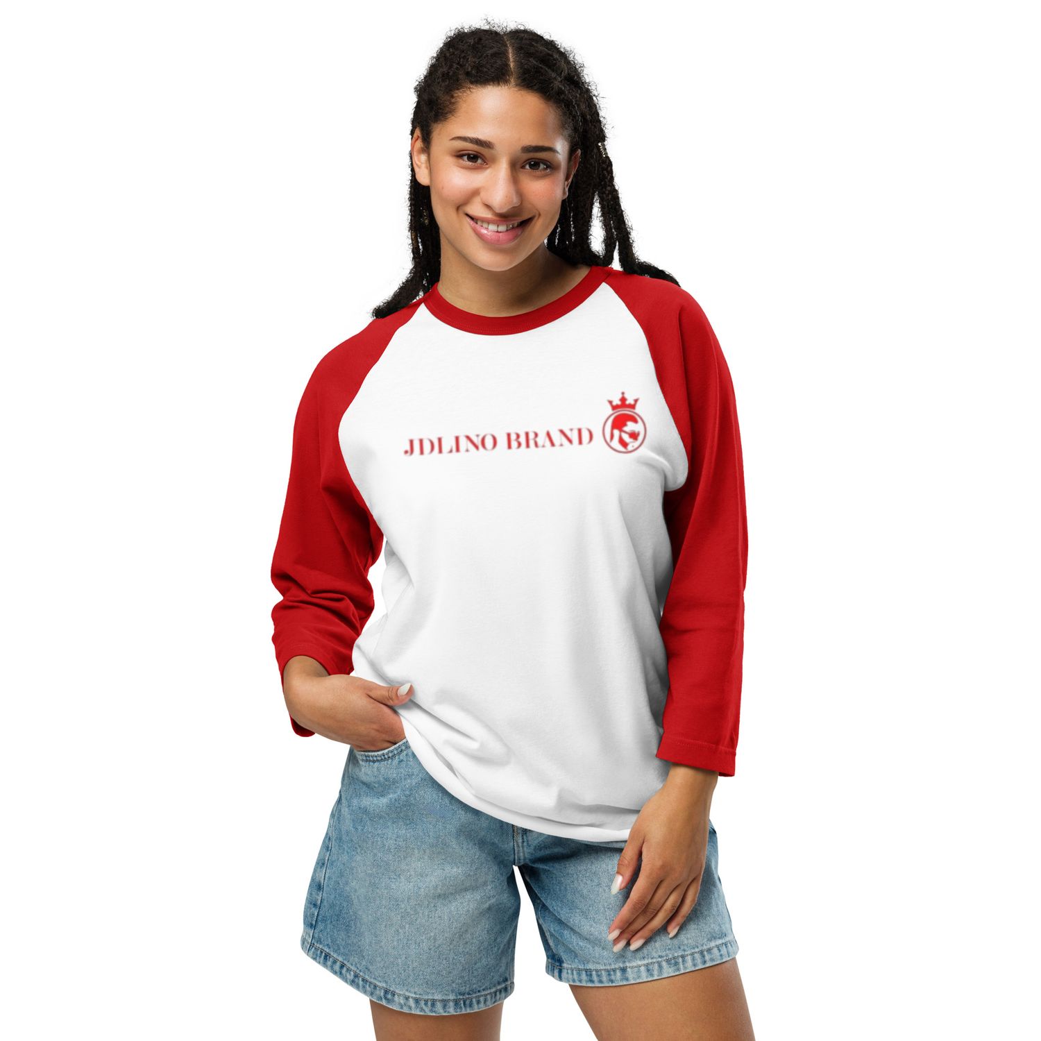 JdLino Brand R/W 3/4 sleeve raglan shirt