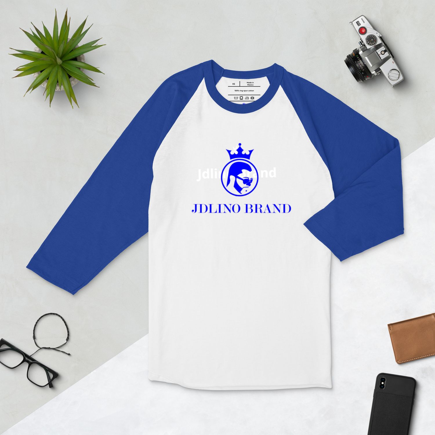 JdLino Brand B/W 3/4 sleeve raglan shirt