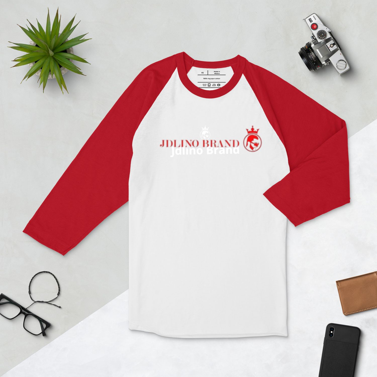 JdLino Brand R/W 3/4 sleeve raglan shirt