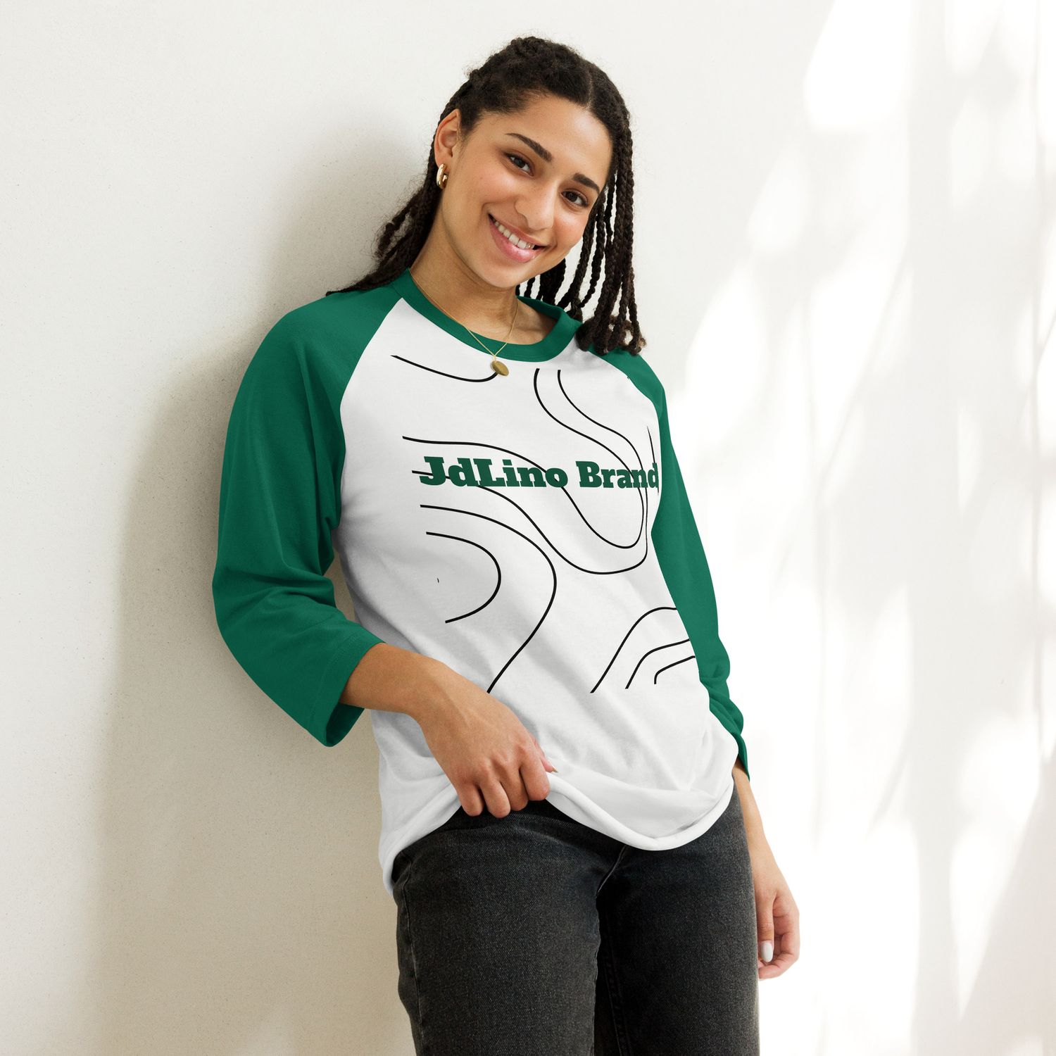 JdLino Brand G/W 3/4 sleeve raglan shirt