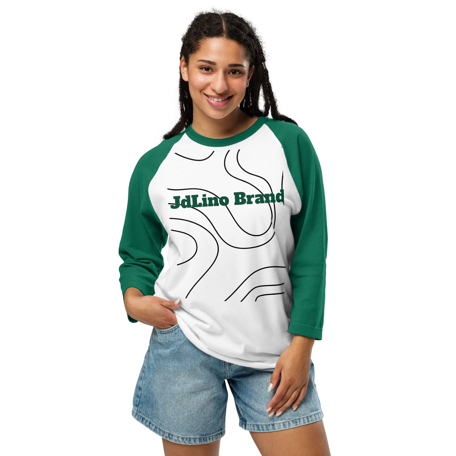 JdLino Brand G/W 3/4 sleeve raglan shirt
