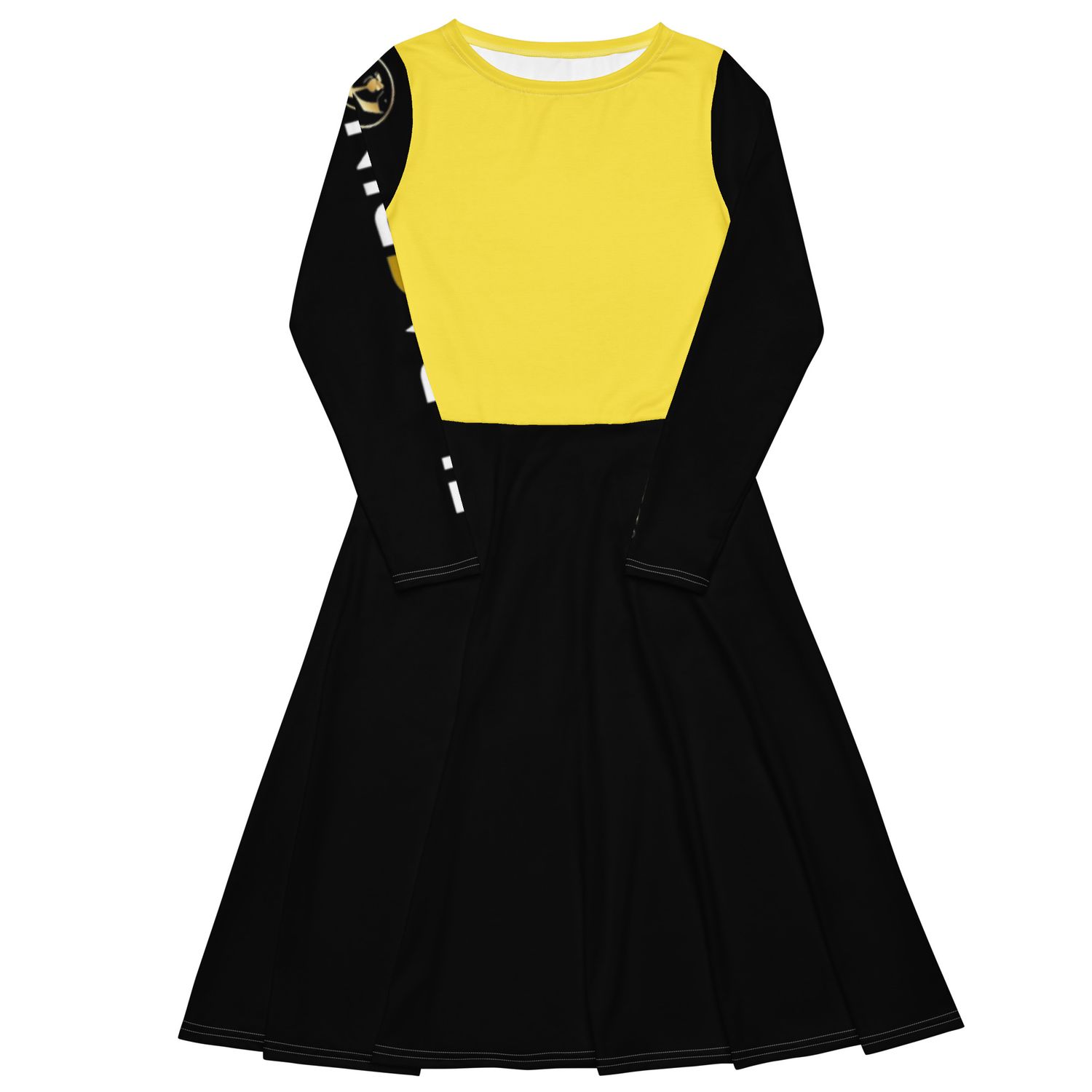 Jdlino Brand B/G All-over print long sleeve midi dress