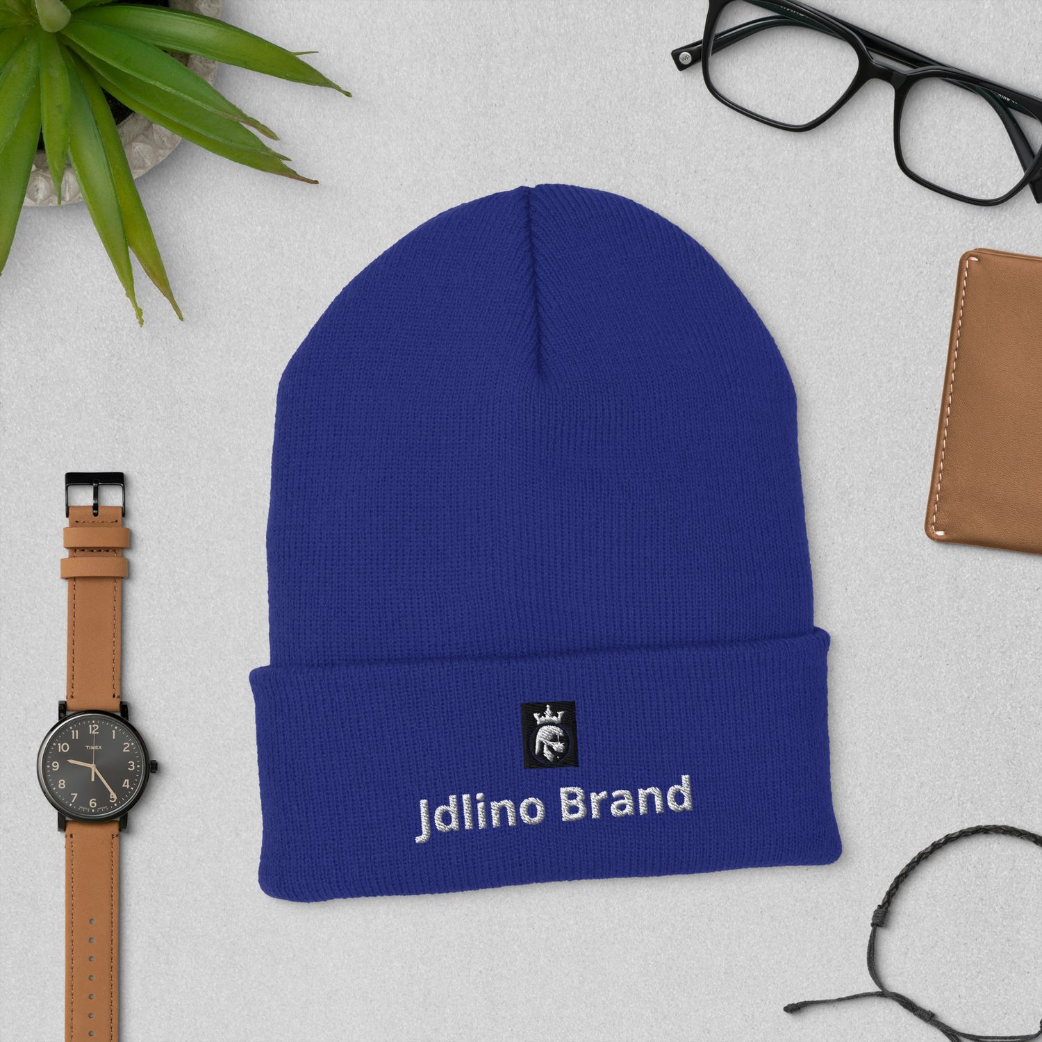 JdLino Brand B/W Unisex Cuffed Beanie