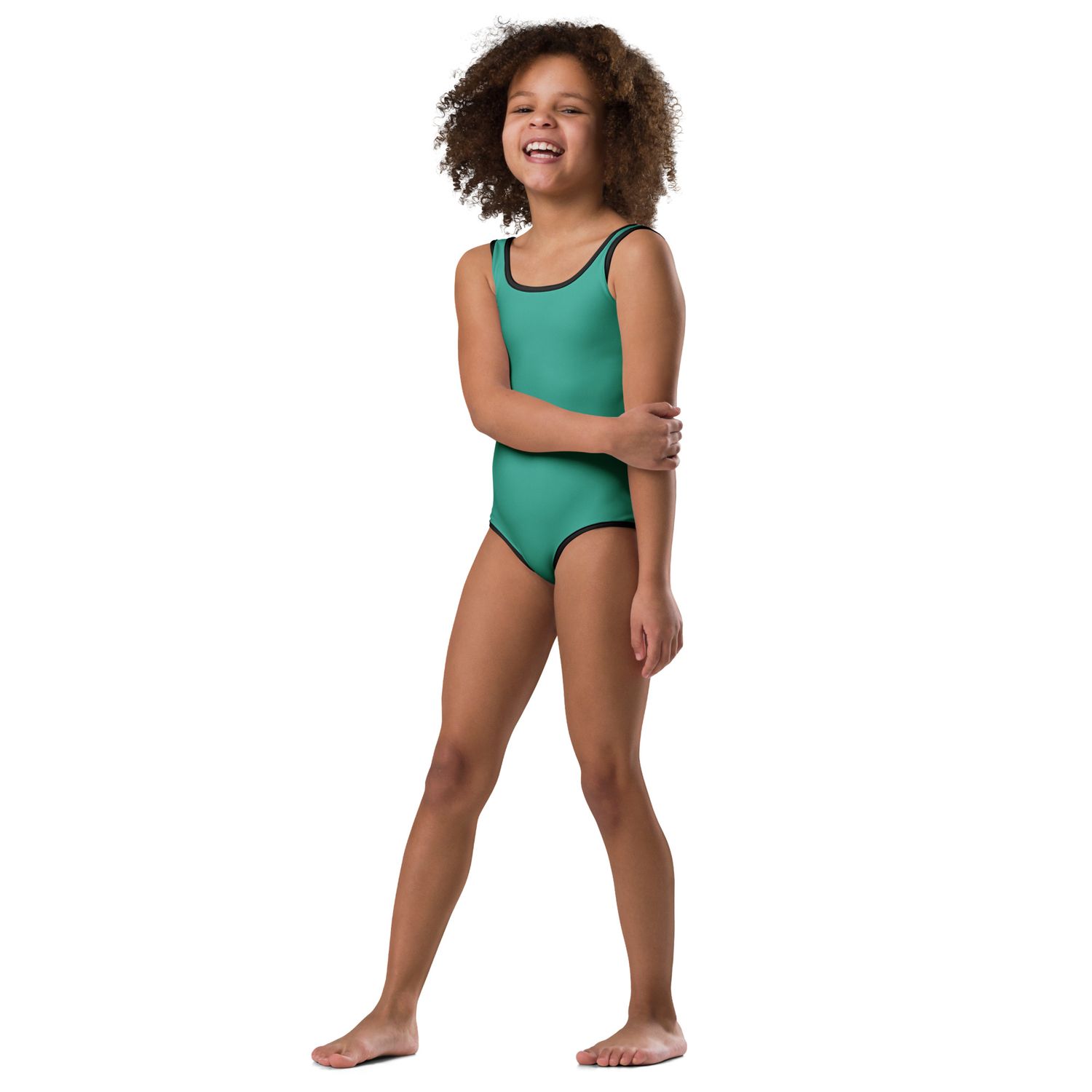 JdLino Brand N/B All-Over Print Kids Swimsuit