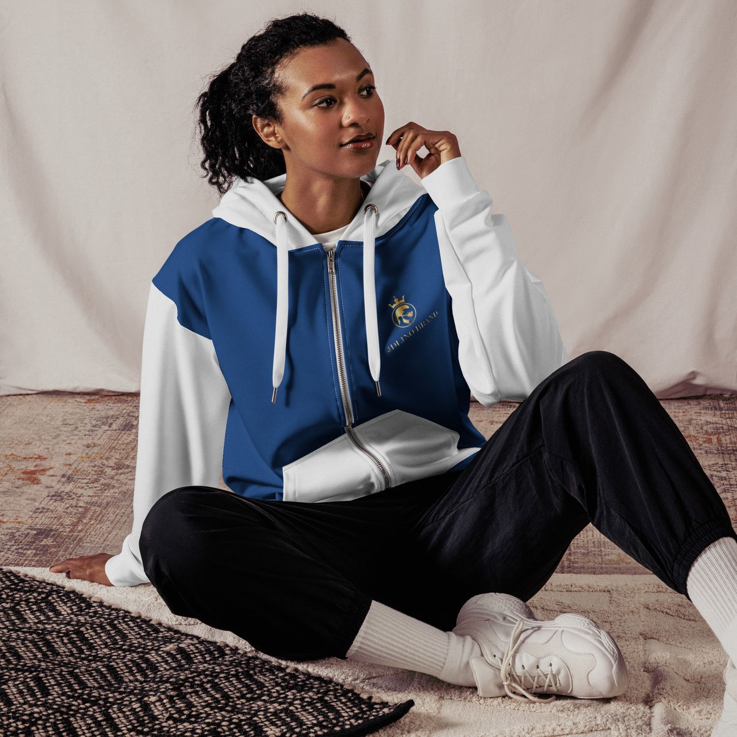 JDLINO BRAND W/B nisex zip hoodie