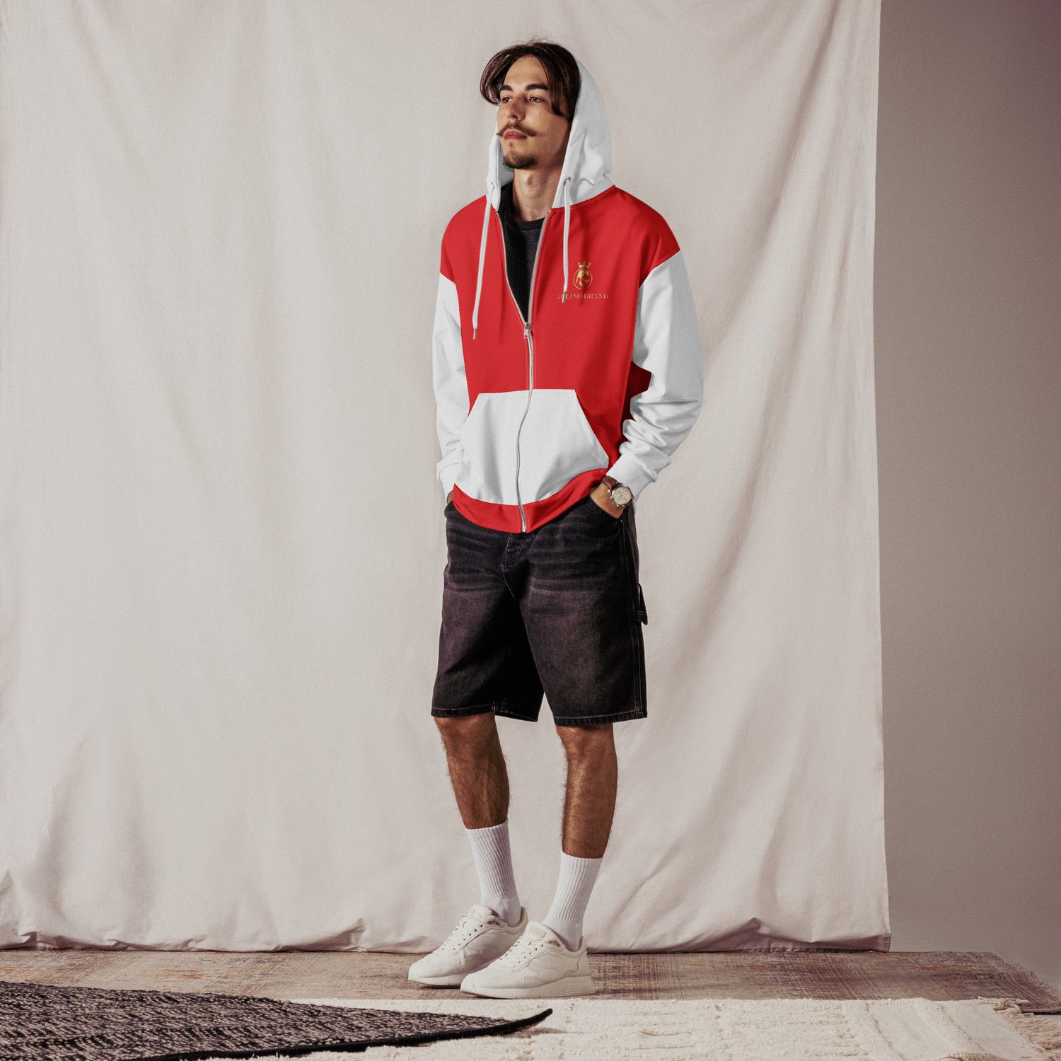 JDLINO BRAND R/G Unisex zip hoodie