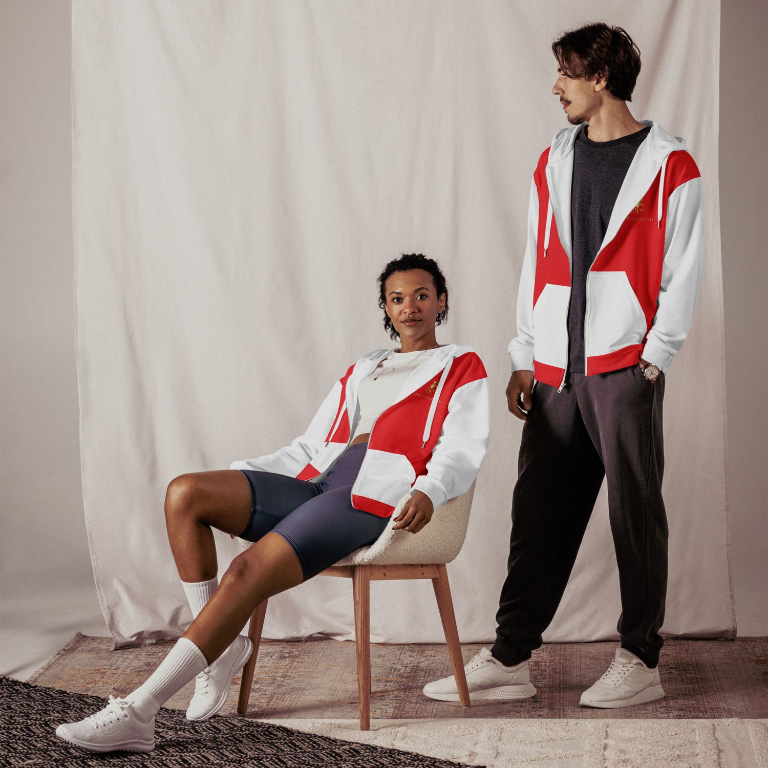 JDLINO BRAND R/G Unisex zip hoodie