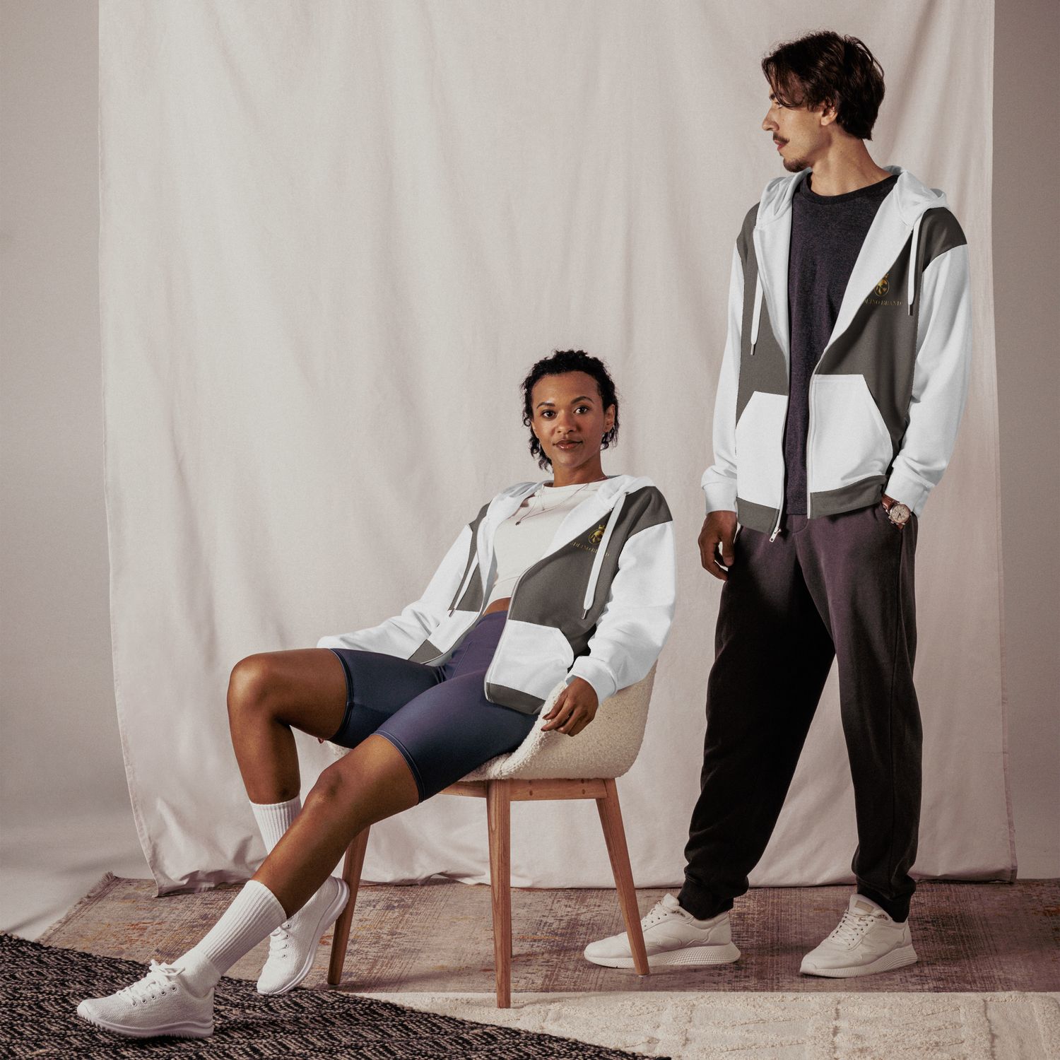 JDLINO BRAND G/G Unisex zip hoodie