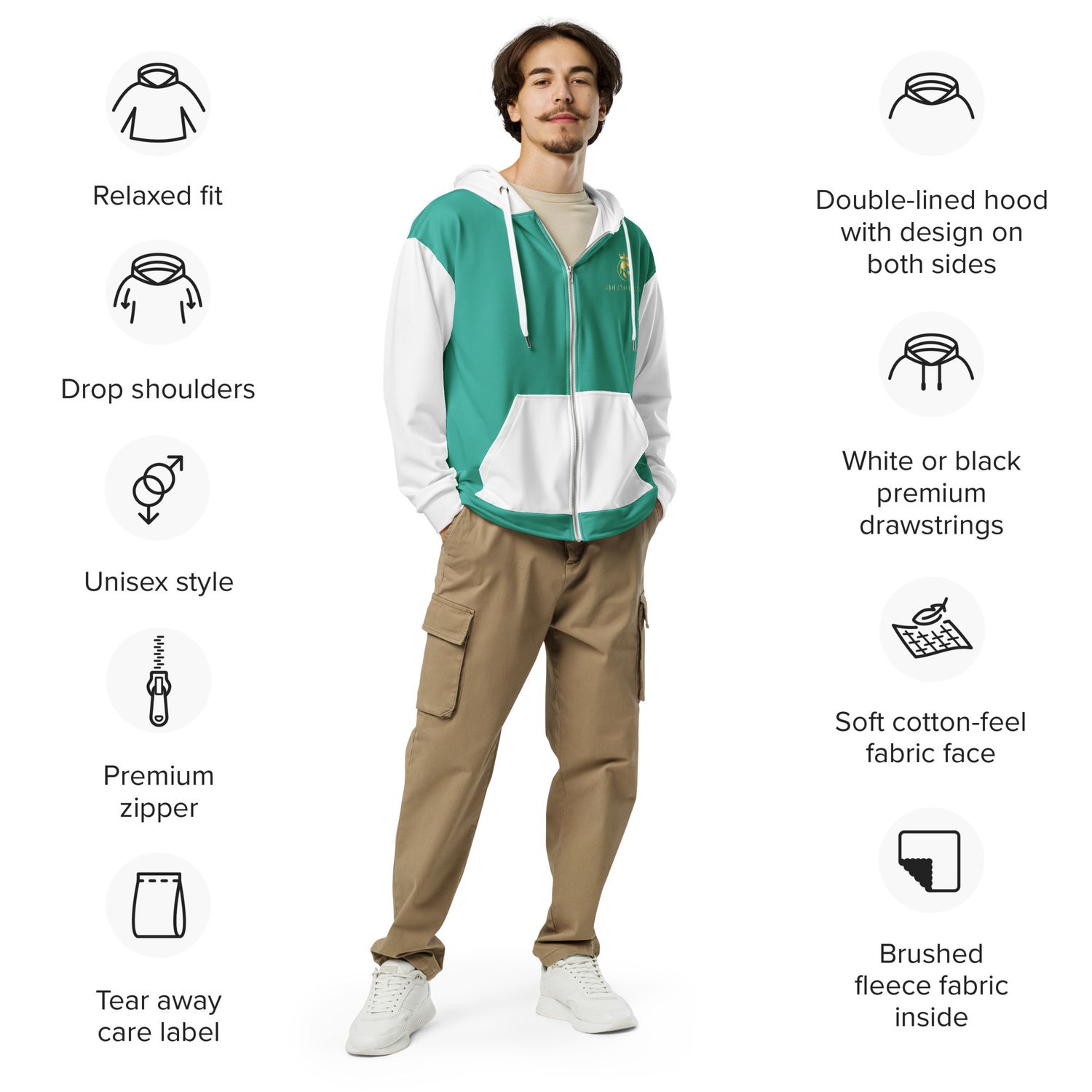 JDLINO BRAND N/G Unisex zip hoodie