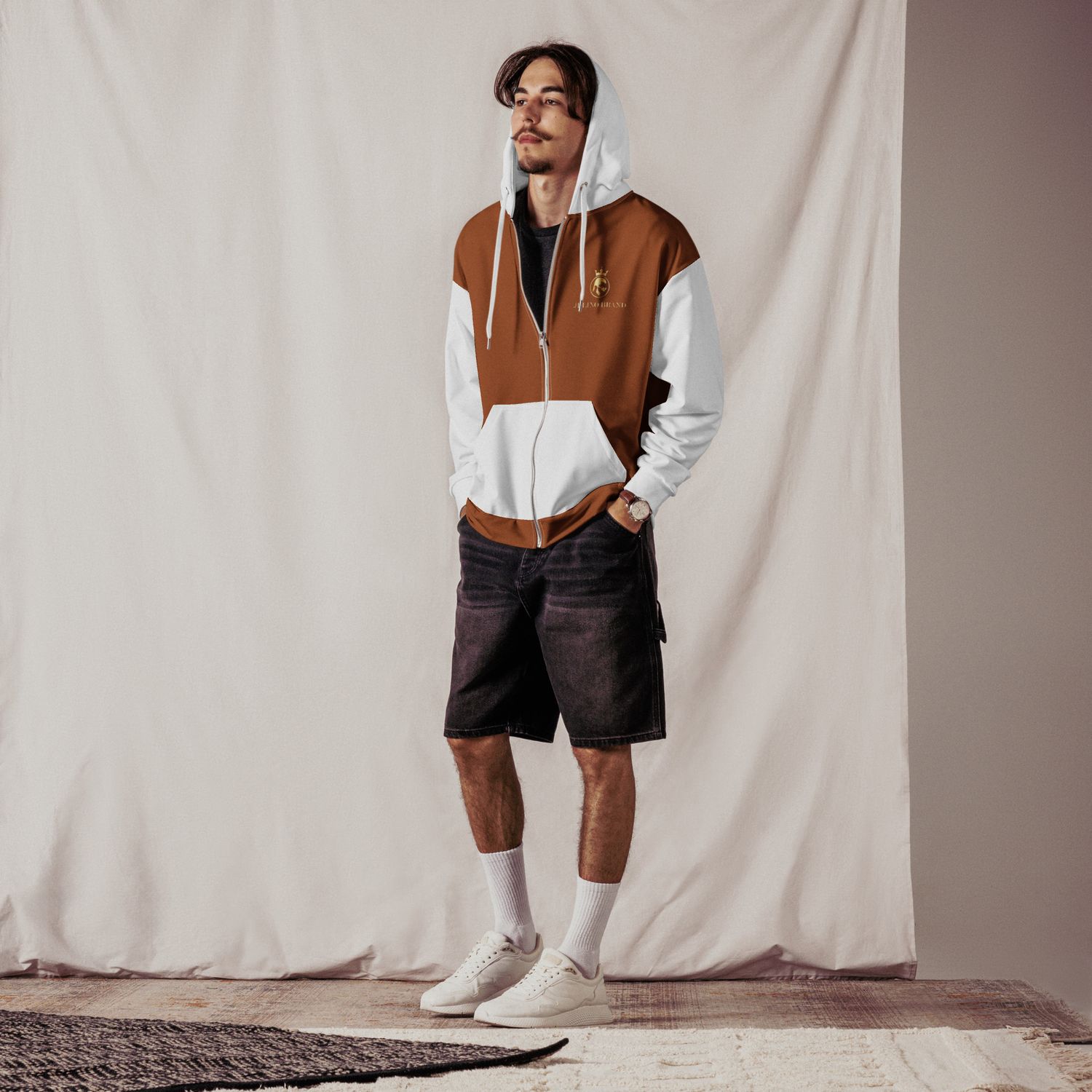 JDLINO BRAND B/W Unisex zip hoodie