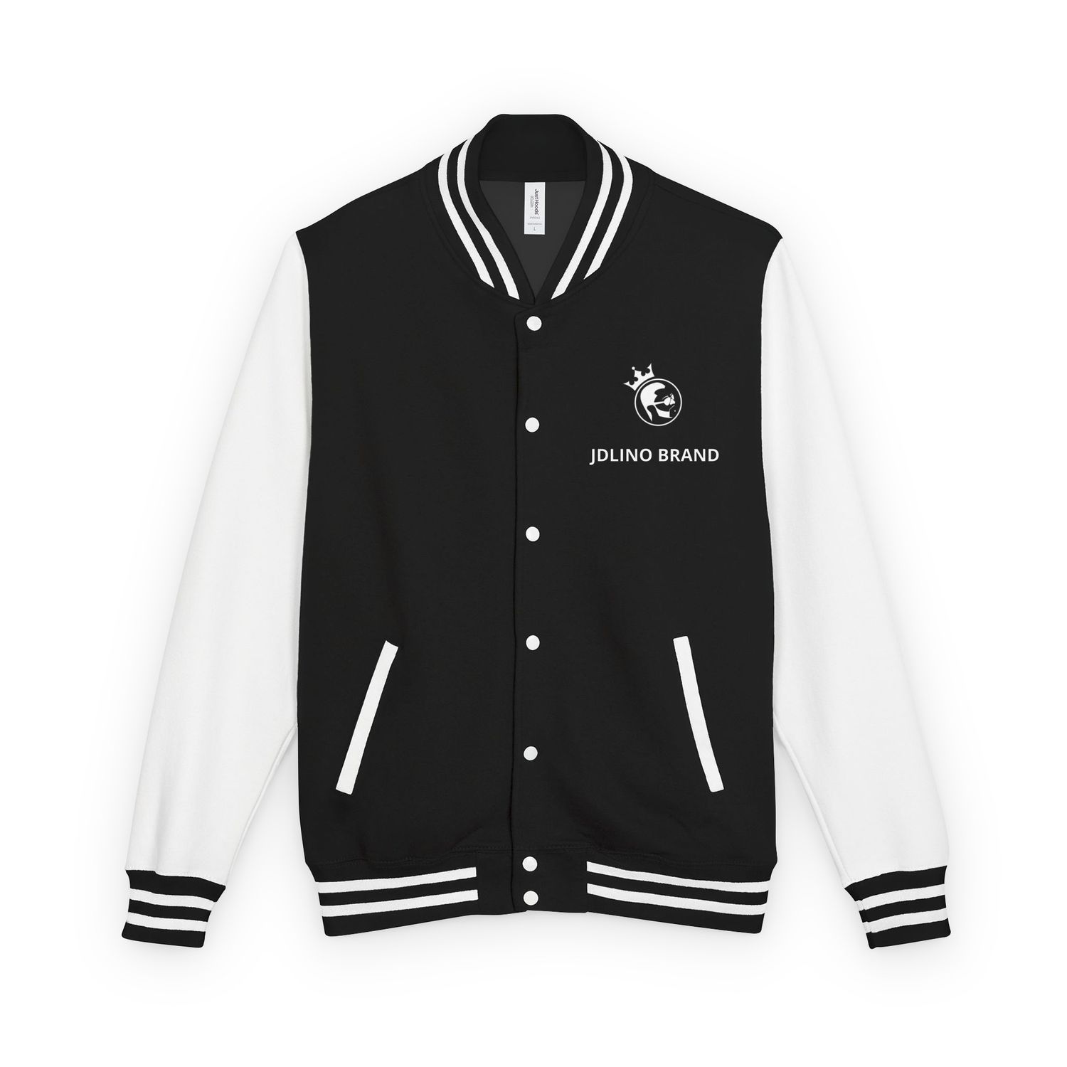 JDLINO BRAND B/W Unisex Heavyweight letterman jacket