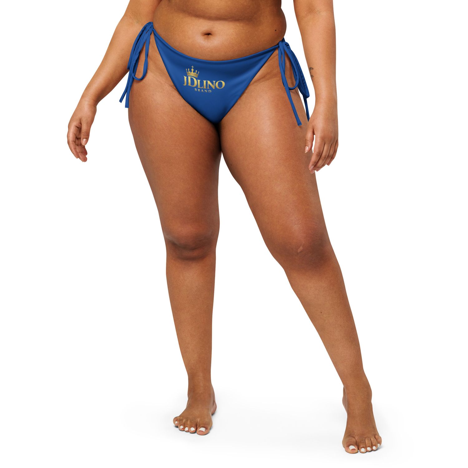 JDLINO BRAND G/B All-over print recycled string bikini bottom
