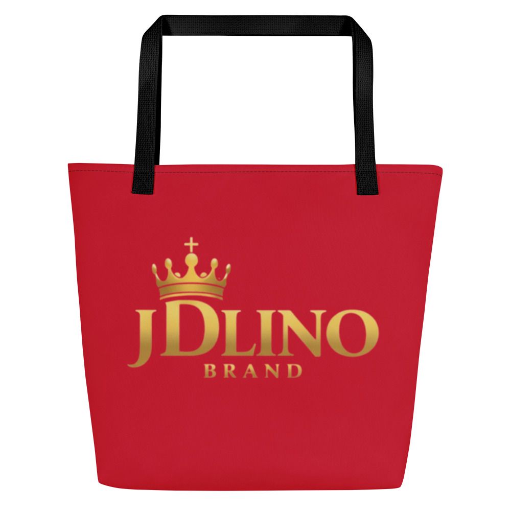 JDLINO BRAND R/G All-Over Print Large Tote Bag