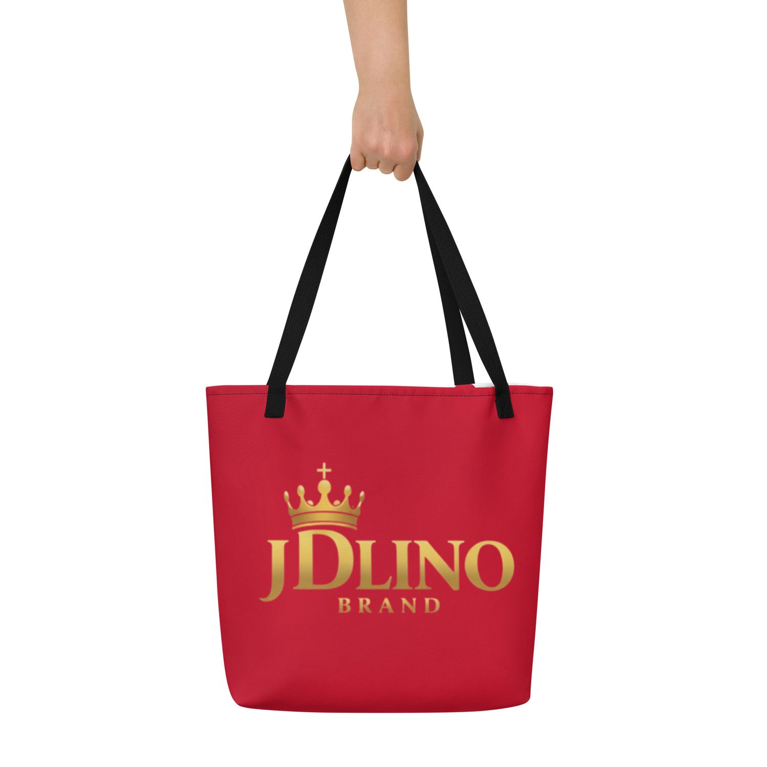 JDLINO BRAND R/G All-Over Print Large Tote Bag