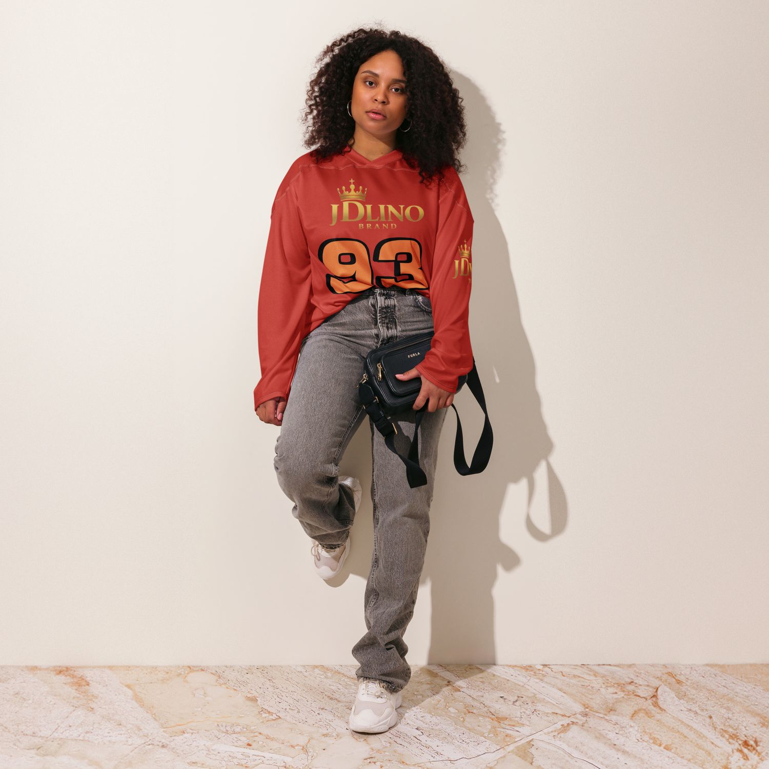 JDLINO BRAND R/G Unisex Recycled hockey fan jersey