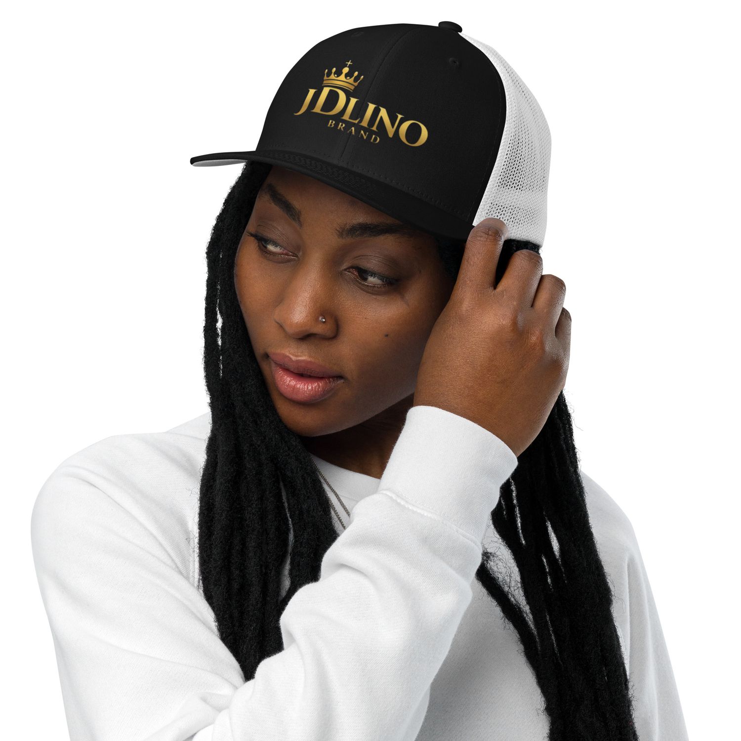 JDLINO BRAND B/W Unisex Closed-back trucker cap