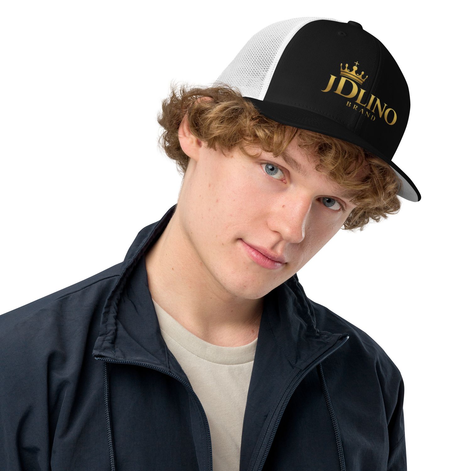JDLINO BRAND B/W Unisex Closed-back trucker cap