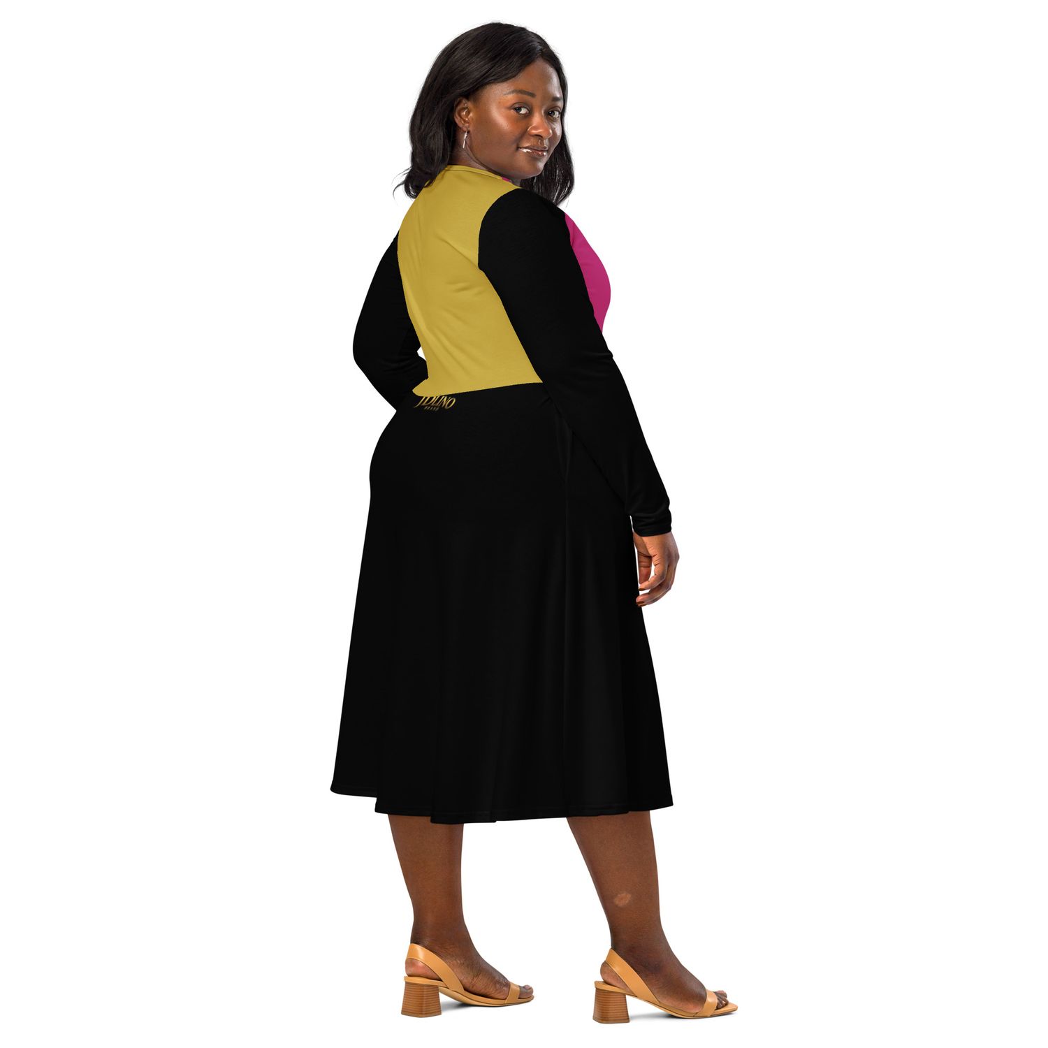JDLINO BRAND P/G All-over print long sleeve dress