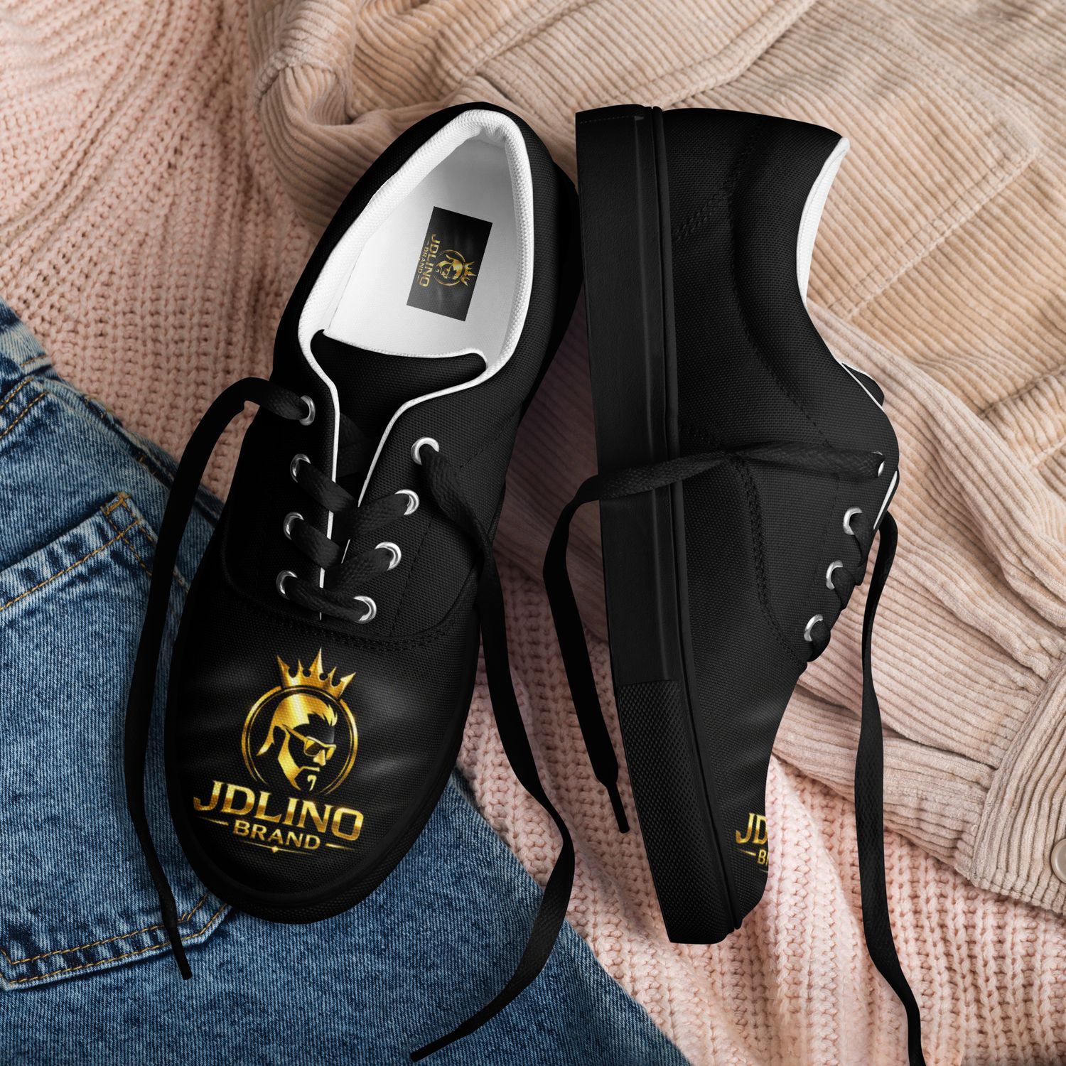 JDLINO BRAND BW/G Women’s lace-up canvas shoes