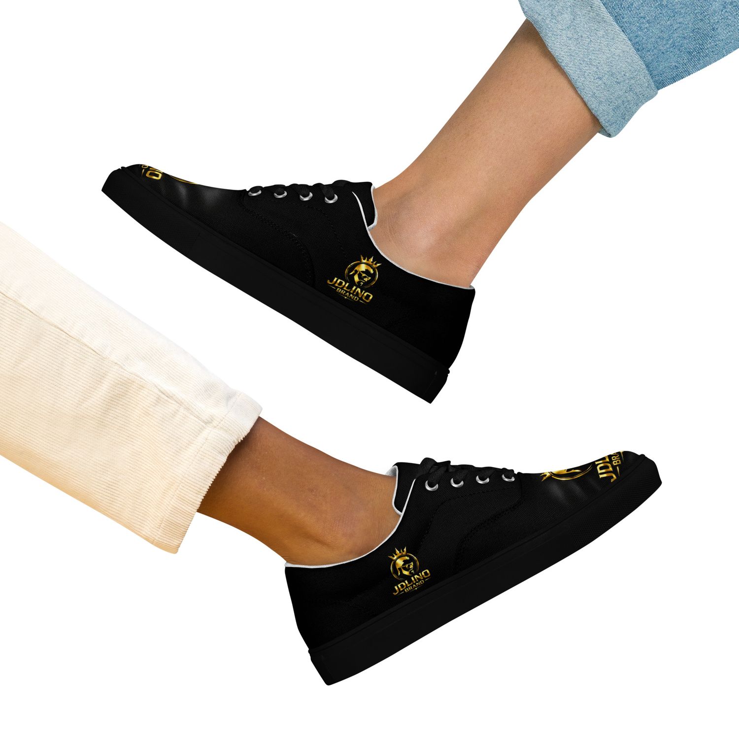 JDLINO BRAND BW/G Women’s lace-up canvas shoes