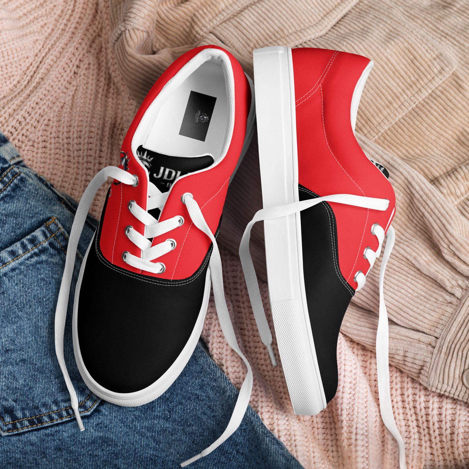 JDLINO BRAND R/BS Women’s lace-up canvas shoes