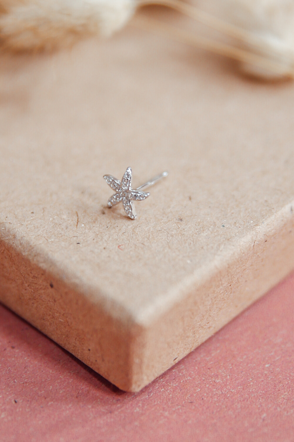 Earring Stud Flower Silver Earring Stud Flower Silver