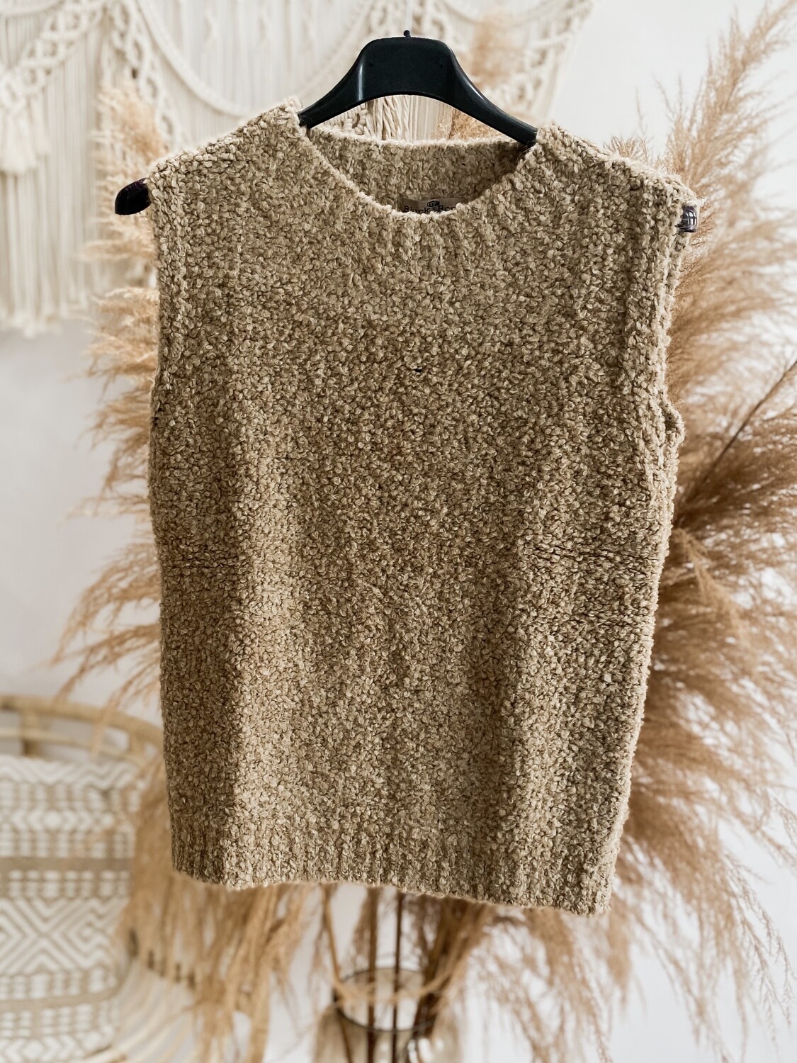 Debardeur Bouclé Beige Debardeur Bouclé Beige