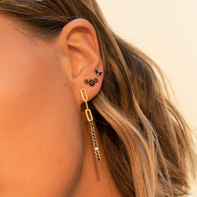 Black Roselin Gold Earring