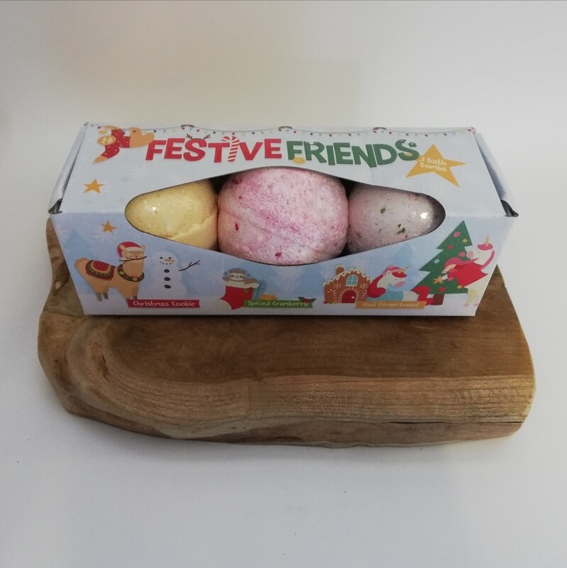 Set of 3 friends Christmas bruisballen