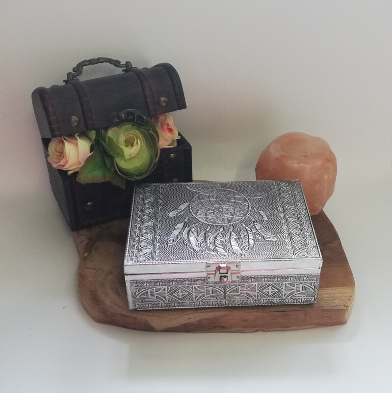 Tarot of sieradendoos dromenvanger zilverkleurig