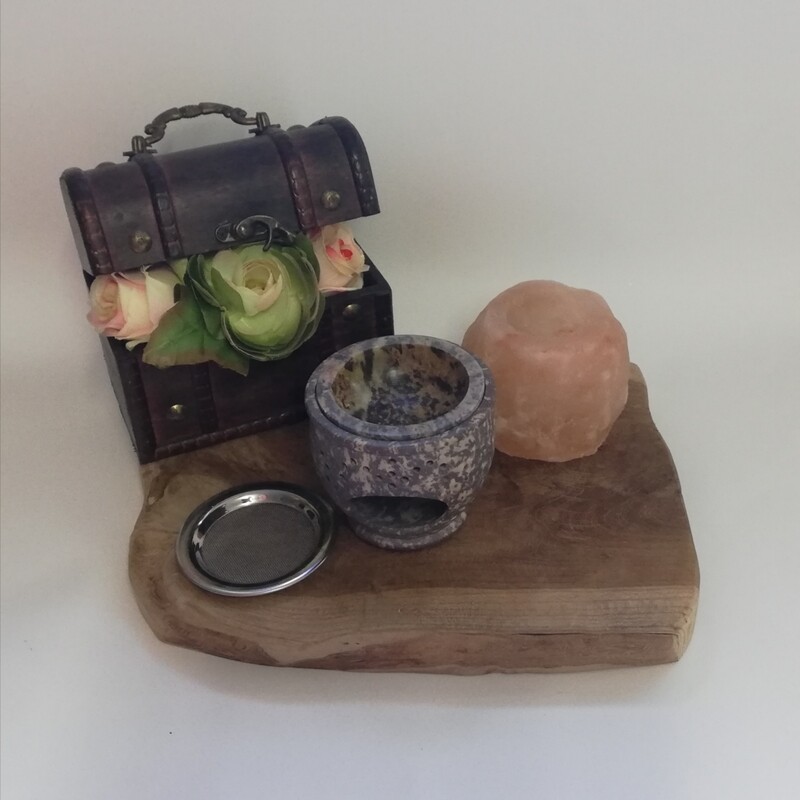 Wierook en olieverdamper  grijs zeepsteen