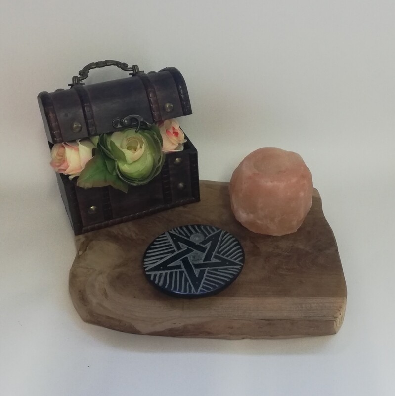 Wierook en kegeltjes brander pentagram zeepsteen